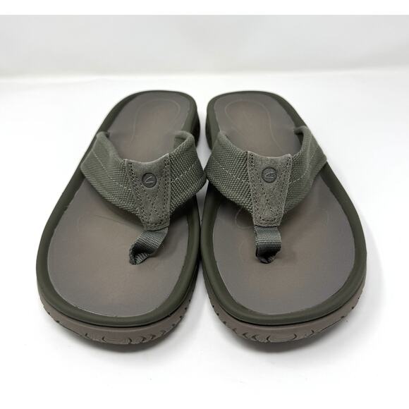 Clarks Men's Wesley Belt Flip-Flop, Olive Textile, Size 11 - Picture 2 of 7